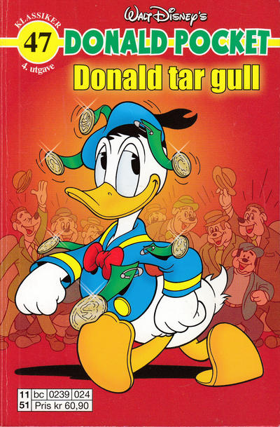 Cover for Donald Pocket (Hjemmet / Egmont, 1968 series) #47 - Donald tar gull [4. utgave bc 0239 024]