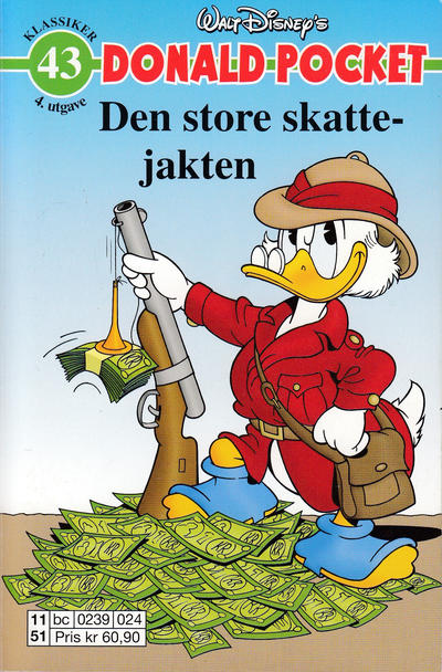 Cover for Donald Pocket (Hjemmet / Egmont, 1968 series) #43 - Den store skattejakten [4. utgave bc 0239 024]