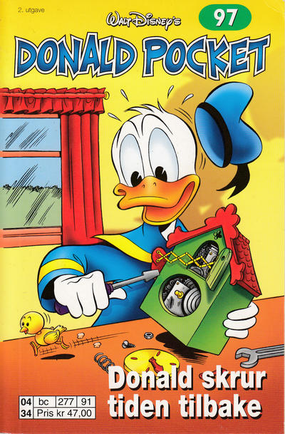 Cover for Donald Pocket (Hjemmet / Egmont, 1968 series) #97 - Donald skrur tiden tilbake [2. utgave bc 277 91]