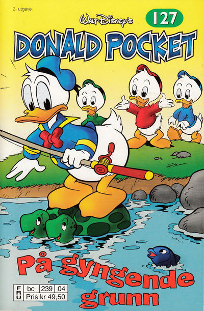 Cover for Donald Pocket (Hjemmet / Egmont, 1968 series) #127 - På gyngende grunn [2. utgave bc 239 04]