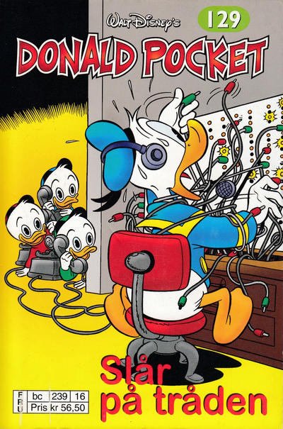 Cover for Donald Pocket (Hjemmet / Egmont, 1968 series) #129 - Donald slår på tråden [3. utgave bc 239 16]