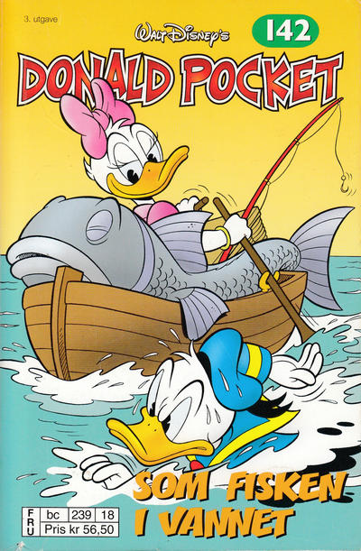 Cover for Donald Pocket (Hjemmet / Egmont, 1968 series) #142 - Som fisken i vannet [3. utgave bc 239 18]