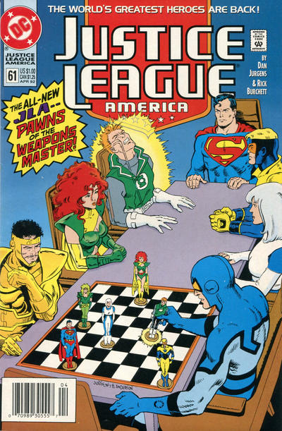 Cover for Justice League America (DC, 1989 series) #61 [Newsstand]