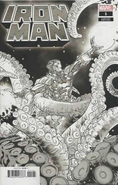 Cover for Iron Man (Marvel, 2020 series) #1 [RB Silva Launch Sketch Cover]