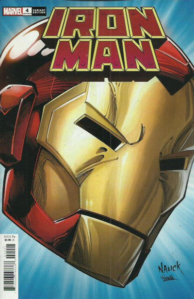 Cover for Iron Man (Marvel, 2020 series) #4 (629) [Todd Nauck Headshot Cover]