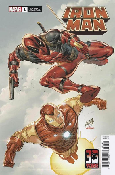 Cover for Iron Man Annual (Marvel, 2021 series) #1 [Rob Liefeld 'Deadpool 30 Years' Cover]