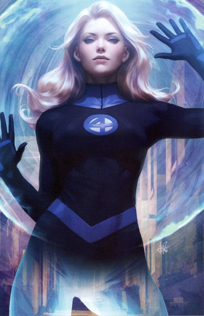 Cover for Fantastic Four (Marvel, 2018 series) #1 (646) [ComicXposure Virgin Art Exclusive 'Artgerm' Invisible Woman]