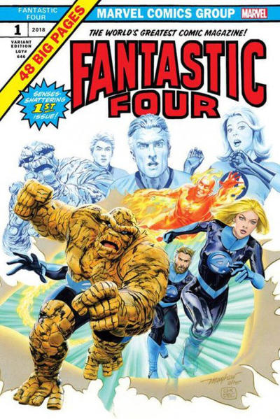 Cover for Fantastic Four (Marvel, 2018 series) #1 (646) [Gotham Central Comics / Mike Mayhew - Giant Size X-Men #1 Homage]
