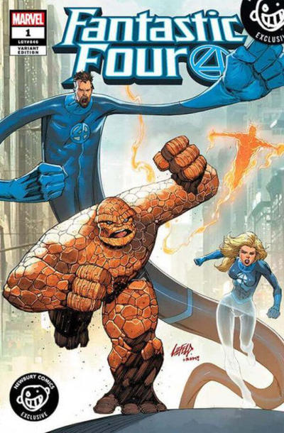 Cover for Fantastic Four (Marvel, 2018 series) #1 (646) [Newbury Comics Logo- Rob Liefeld Variant]