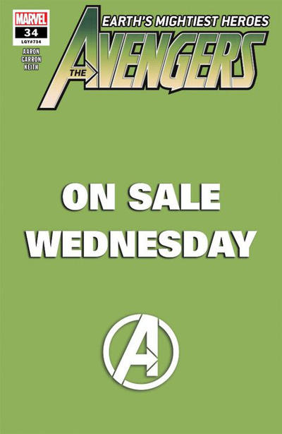 Cover for Avengers (Marvel, 2018 series) #34 (734) [Marvel Wednesday Cover]