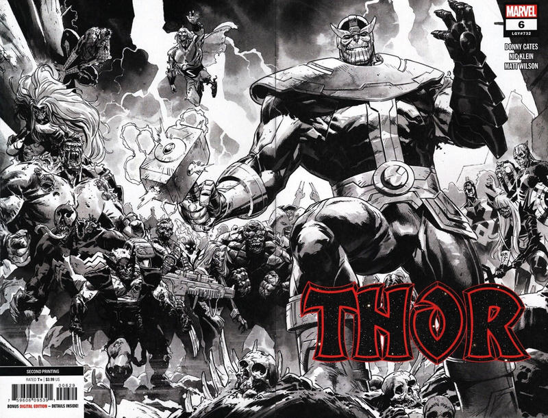 Cover for Thor (Marvel, 2020 series) #6 (732) [Second Printing - Nic Klein Sketch]