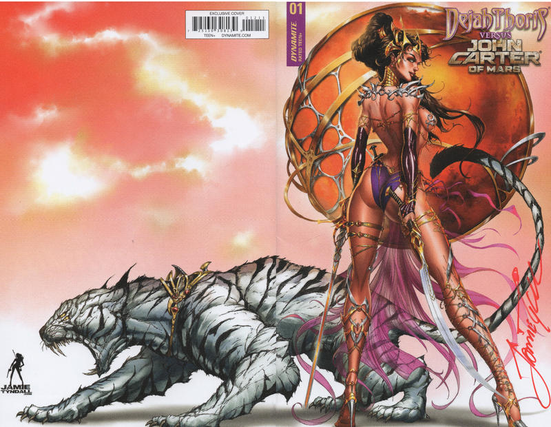 Cover for Dejah Thoris versus John Carter (Dynamite Entertainment, 2021 series) #1 [Exclusive Cover by Jamie Tyndall]