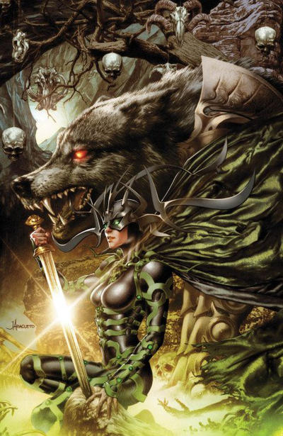 Cover for Thor (Marvel, 2020 series) #11 (737) [Unknown Comics - Jay Anacleto Virgin Variant Cover]