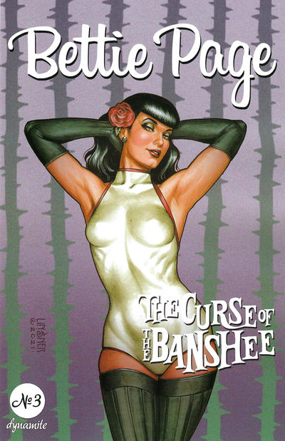 Cover for Bettie Page and the Curse of the Banshee (Dynamite Entertainment, 2021 series) #3 [Cover B Joseph Michael Linsner]