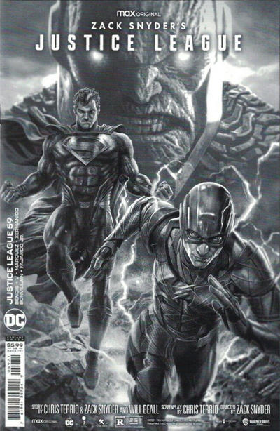 Cover for Justice League (DC, 2018 series) #59 [Lee Bermejo Snyder Cut Black and White Cardstock Variant Cover]