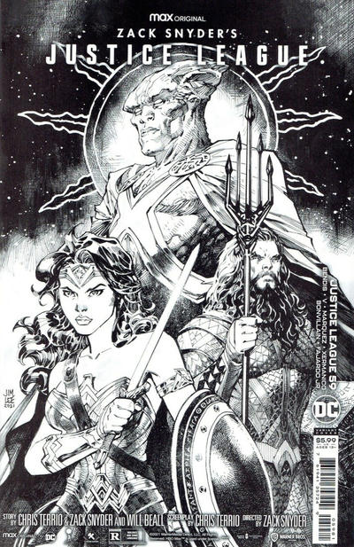 Cover for Justice League (DC, 2018 series) #59 [Jim Lee Snyder Cut Black and White Cardstock Variant Cover]