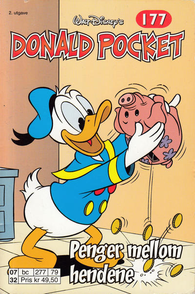 Cover for Donald Pocket (Hjemmet / Egmont, 1968 series) #177 - Penger mellom hendene [2. utgave bc 277 79]