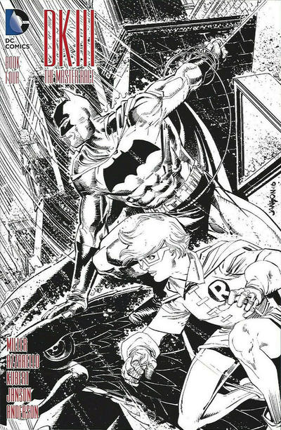 Cover for Dark Knight III: The Master Race (DC, 2016 series) #4 [Convention Exclusive Klaus Janson Black and White Cover]