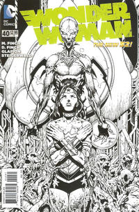 Cover Thumbnail for Wonder Woman (DC, 2011 series) #40 [David Finch / Jonathan Glapion Black & White Cover]