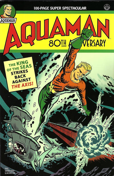 Cover for Aquaman 80th Anniversary 100-Page Super Spectacular (DC, 2021 series) #1 [1940s Variant Cover by Michael Cho]