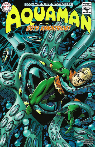 Cover for Aquaman 80th Anniversary 100-Page Super Spectacular (DC, 2021 series) #1 [1960s Variant Cover by Walter Simonson and Laura Martin]