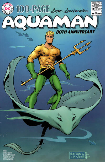 Cover for Aquaman 80th Anniversary 100-Page Super Spectacular (DC, 2021 series) #1 [1950s Variant Cover by Ramona Fradon, Sandra Hope, and Trish Mulvihill]