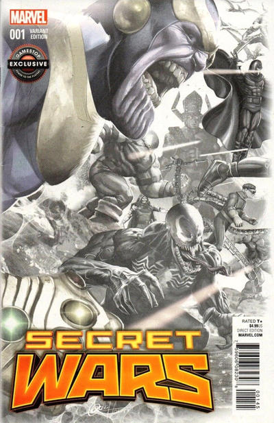 Cover for Secret Wars (Marvel, 2015 series) #1 [Gamestop Exclusive Greg Horn Villains Sketch Variant]