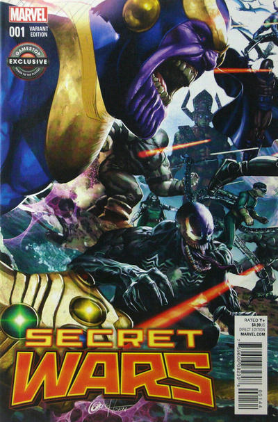 Cover for Secret Wars (Marvel, 2015 series) #1 [Gamestop Exclusive Greg Horn Villains Color Variant]