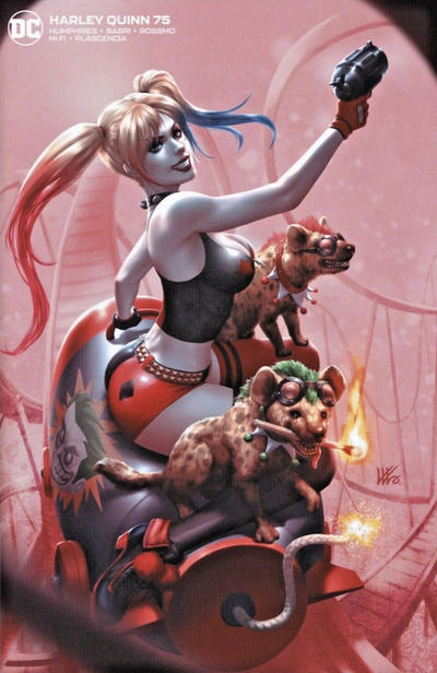 Cover for Harley Quinn (DC, 2016 series) #75 [Comics Elite Kendrick Lim Minimal Trade Dress Cover]