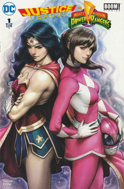 Cover for Justice League / Power Rangers (DC, 2017 series) #1 [Forbidden Planet Stanley "Artgerm" Lau Cover]