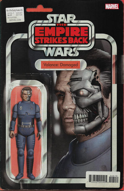 Cover for Star Wars: War of the Bounty Hunters (Marvel, 2021 series) #5 [John Tyler Christopher 'Action Figure' (Valance: Damaged) Cover]