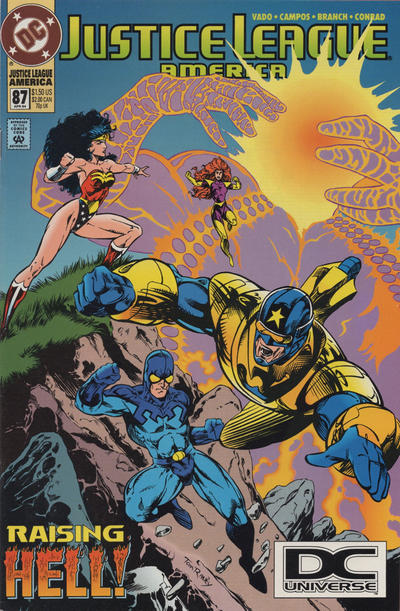 Cover for Justice League America (DC, 1989 series) #87 [DC Universe Corner Box]