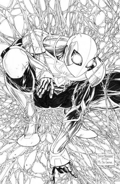 Cover for Amazing Spider-Man (Marvel, 2018 series) #62 (863) [Variant Edition - Frankie's Comics Exclusive - Tyler Kirkham B&W Virgin Cover]