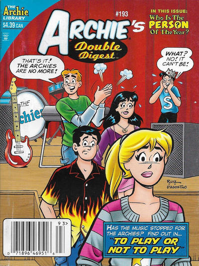 Cover for Archie's Double Digest Magazine (Archie, 1984 series) #193 [Canadian]
