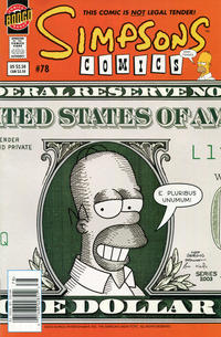 Cover for Simpsons Comics (Bongo, 1993 series) #78 [Newsstand]