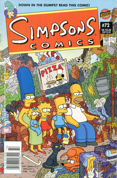 Cover for Simpsons Comics (Bongo, 1993 series) #72 [Newsstand]