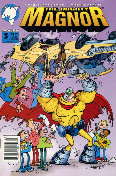 Cover for The Mighty Magnor (Malibu, 1993 series) #3 [Newsstand]