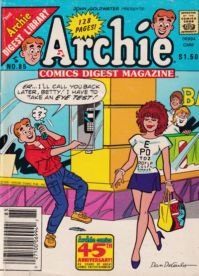 Cover for Archie Comics Digest (Archie, 1973 series) #85 [Canadian]