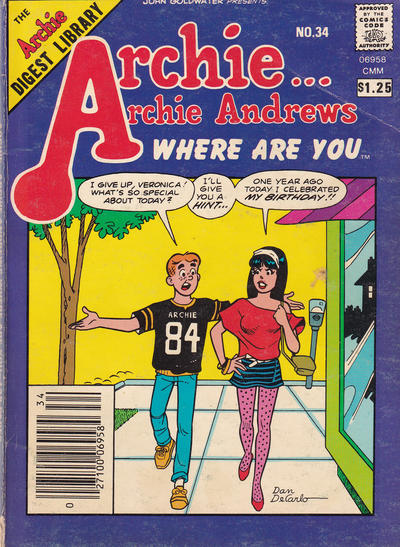 Cover for Archie... Archie Andrews, Where Are You? Comics Digest Magazine (Archie, 1977 series) #34 [Canadian]