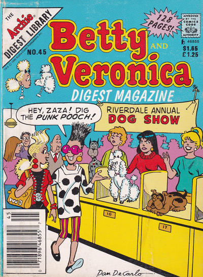 Cover for Betty and Veronica Comics Digest Magazine (Archie, 1983 series) #45 [Canadian]