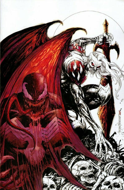 Cover for King in Black (Marvel, 2021 series) #1 [Variant Edition - Comics Illuminati Exclusive - Tyler Kirkham Virgin Cover B]