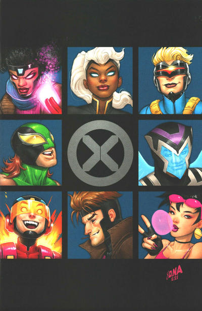 Cover for Children of the Atom (Marvel, 2021 series) #1 [Frankie's Comics / Golden Apple Comics Exclusive - David Nakayama 'Brady Bunch' Virgin Art Cover]