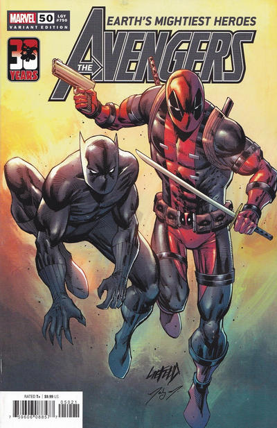 Cover for Avengers (Marvel, 2018 series) #50 (750) [Rob Liefeld Deadpool 30th Anniversary Cover]