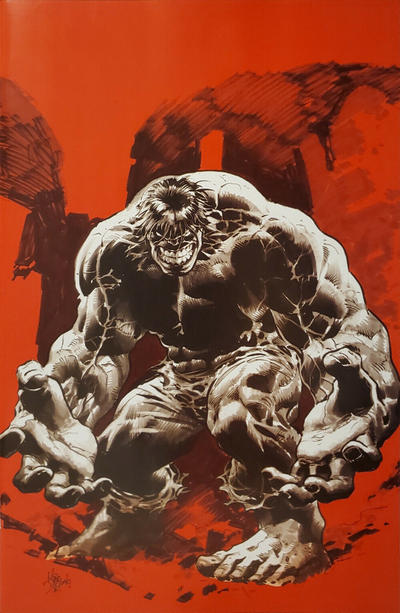 Cover for Immortal Hulk (Marvel, 2018 series) #19 [Comics Elite Exclusive - Mike Deodato Red Virgin Art Pemiere]