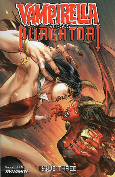 Cover for Vampirella versus Purgatori (Dynamite Entertainment, 2021 series) #3 [Cover B Carlo Pagulayan]