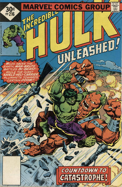 Cover for The Incredible Hulk (Marvel, 1968 series) #216 [Whitman Blank UPC]