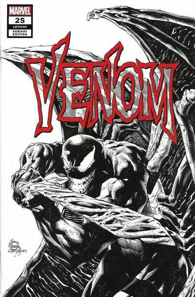 Cover for Venom (Marvel, 2018 series) #25 (190) [Diamond Retailer Summit Exclusive - Ryan Stegman Black and White]