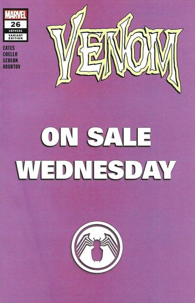 Cover for Venom (Marvel, 2018 series) #26 (191) [On Sale Wednesday Cover]