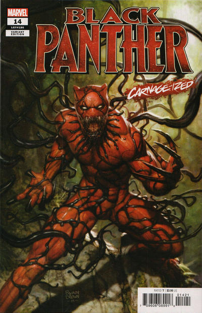 Cover for Black Panther (Marvel, 2018 series) #14 (186) [Ryan Brown 'Carnage-ized']