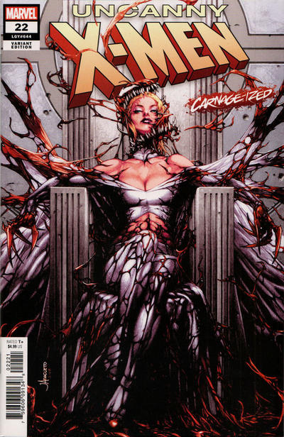 Cover for Uncanny X-Men (Marvel, 2019 series) #22 (644) [Jay Anacleto 'Carnage-ized']